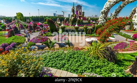 Dubai Miracle Garden - Megaparc negli Emirati Arabi Uniti Foto Stock