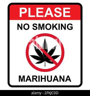 Simbolo della foglia di Mariuhana, icona pericolo marijuana o canapa, segno medico di cannabis, illustrazione vettore di droga erbaccia . Illustrazione Vettoriale