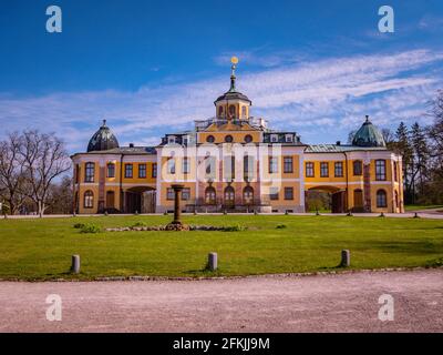 Palazzo Belvedere vicino a Weimar in Turingia con giardini del palazzo Foto Stock