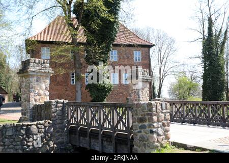 Burg Bodenteich, ehemallie Wasserburg aus dem Mittelalter, Bad Bodenteich, Niedersachsen, Deutschland Foto Stock