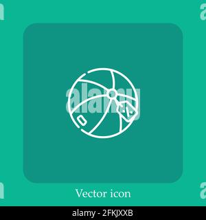 icona vettoriale beach ball linear icon.Line con tratto modificabile Illustrazione Vettoriale