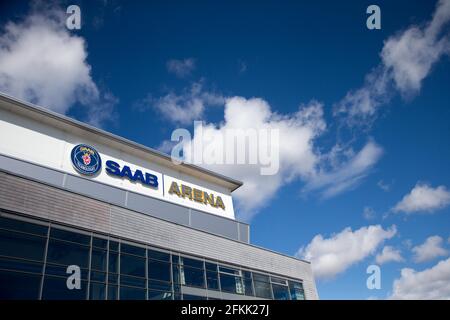 Saab Arena, arena di hockey per la Linköping Hockey Club, Linköping, Svezia. Foto Stock