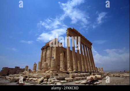 Cella del Tempio di Bel, già distrutta da ISIL agosto 2015, Tempio di Baal, era un'antica rovina di pietra situata a Palmyra, in Siria Foto Stock