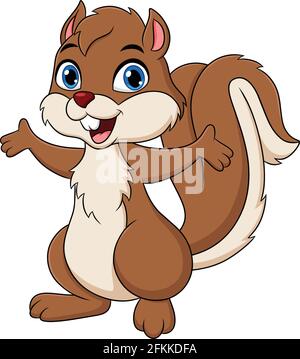 Cute Squirrel cartoon animale illustrazione vettoriale Illustrazione Vettoriale