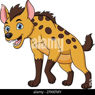 Carino Hyena cartoon animale illustrazione vettoriale Illustrazione Vettoriale