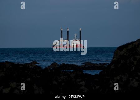 Edimburgo, Midlothian, Regno Unito. 2/5/2021 Yellowcraig Beach, East Lothian, Scozia Foto Stock