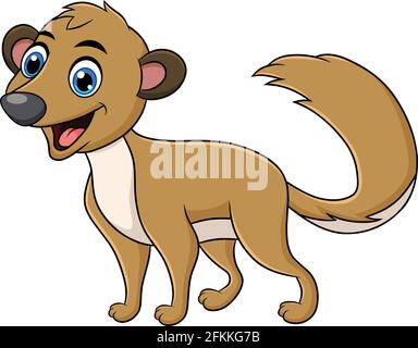 Carino Mongoose cartoon animale illustrazione vettoriale Illustrazione Vettoriale