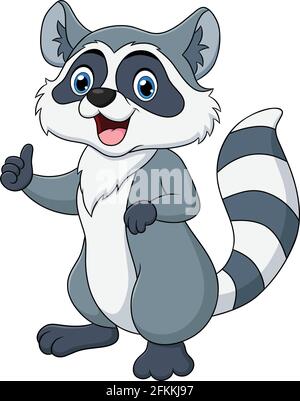 Simpatico Raccoon cartoon animale vettore illustrazione Illustrazione Vettoriale