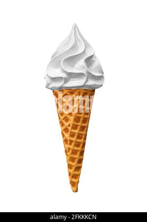 Modello di gelato in plastica isolato su sfondo bianco. Isolamento del gelato. Foto Stock