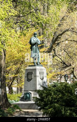 7° Reggimento, Memorial Union Army, guerra civile. Central Park, NYC Foto Stock