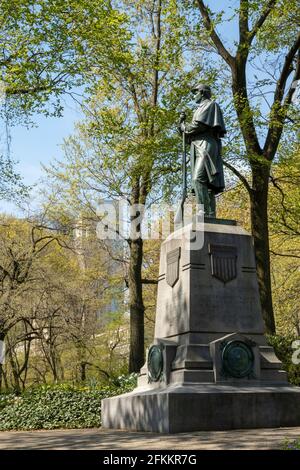 7° Reggimento, Memorial Union Army, guerra civile. Central Park, NYC Foto Stock