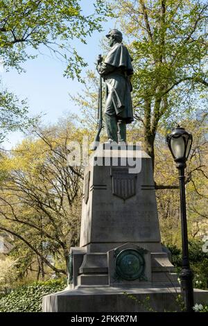 7° Reggimento, Memorial Union Army, guerra civile. Central Park, NYC Foto Stock