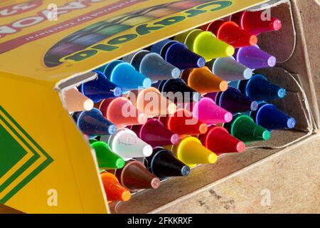 I pastelli di Crayola sono articoli d'arte popolari per i bambini, Stati Uniti Foto Stock