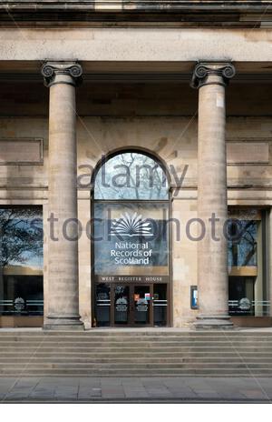 National Records of Scotland, West Register House, Charlotte Square, Edimburgo, Scozia Foto Stock