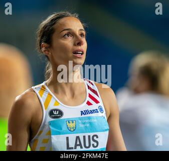 Chorzow, Polonia. Stadio Slesiano, Chorzow, Polonia. 2 maggio 2021. World Athletics Relays 2021. Giorno 2; Camille Laus del Belgio primo piano Credit: Action Plus Sports/Alamy Live News Credit: Action Plus Sports Images/Alamy Live News Foto Stock