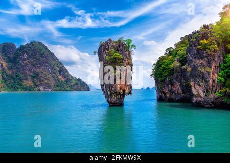 Isola di James Bond a Phang nga, Thailandia. Foto Stock