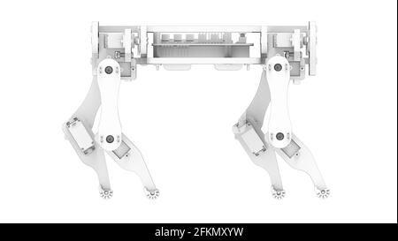 Rendering 3D di uno schizzo animale robot come stile isolato su sfondo bianco Foto Stock