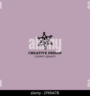 Vettore di disegno creativo del logo di Abstract disegnato a mano Illustrazione Vettoriale