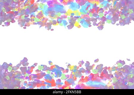 colorato onda acquerello, mano vernice naturale arcobaleno sfondo, illustrazione, arte astratta Foto Stock