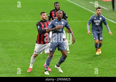 Milano, Italia. 01 maggio 2021. Bryan Dabo (14) di Benevento ha visto nella serie UNA partita tra AC Milano e Benevento a San Siro a Milano. (Foto: Gonzales Photo - Tommaso Fimiano). Foto Stock