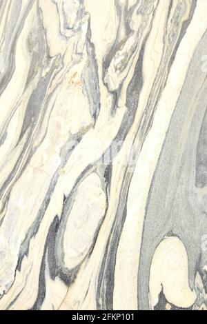 Bel disegno di marmo naturale di cipollino ('cipolla-pietra'). Usato dagli antichi Greci e Romani, il termine latino per esso era 'caristium marchor'. Foto Stock