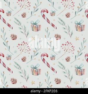 motivo floreale senza cuciture acquerello. Grande set di elementi floreali acquerelli. Può essere usato per le schede, gli inviti, le schede di salvataggio della data e molto altro Foto Stock