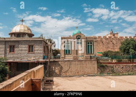 Cappella della tavoletta, presunto casa dell'Arca originale del Patto presso la Chiesa di nostra Signora Maria di Sion in Axum Aksum, Tigray Regione Etiopia Foto Stock