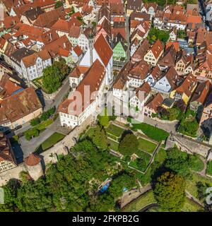 Veduta aerea di Rothenburg sul Tauber Foto Stock