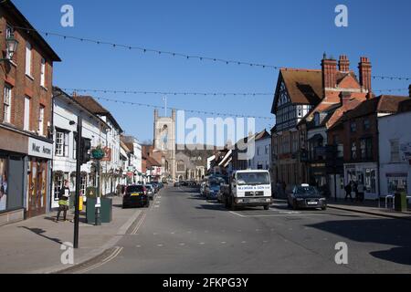 Vista su Hart Street a Henley sul Tamigi nell'Oxfordshire Nel Regno Unito Foto Stock