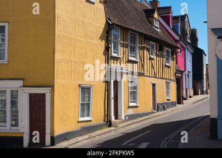 Colchester, Essex UK, vista di tipiche proprietà residenziali della città vecchia situato al largo di East Hill nel centro di Colchester, Essex, Inghilterra, Regno Unito Foto Stock