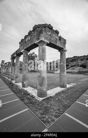 Il tempio dell'antica dea Artemis a Brauron (Vravrona) in Attica, Grecia Foto Stock