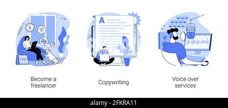 Illustrazioni vettoriali astratte di concetto di imprenditore indipendente. Illustrazione Vettoriale