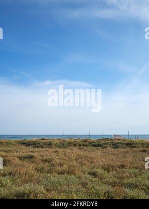 Castelldefels spiaggia, piccola città vicino a Barcellona Foto Stock