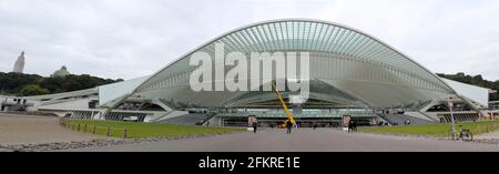 Stazione ferroviaria di Liegi-Guillemins in Belgio con Santiago Calatrava Foto Stock