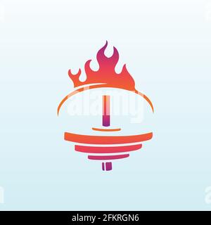 sistemi di condizionamento disegno vettoriale logo con icona fitness Illustrazione Vettoriale