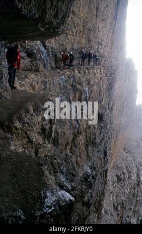 Via ferrata delle Bocchette, Dolomiti di Brenta Foto Stock