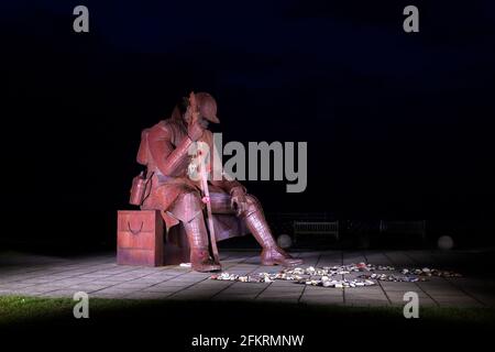 Tommy World War One Soldier statue a Seaham in County Durham Foto Stock