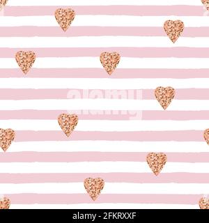 Illustrazione vettoriale con motivo senza giunture in oro rosa Illustrazione Vettoriale