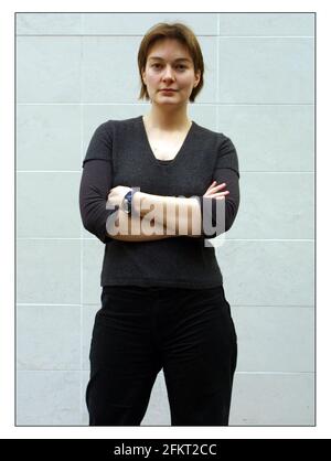 Hayley Williams marciando contro la guerra sabato... pic David Sandison 13/2/2003 Foto Stock