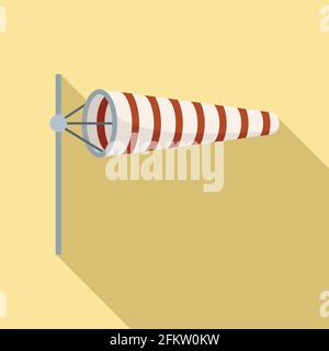 Icona indicatore direzione del vento, stile piatto Illustrazione Vettoriale
