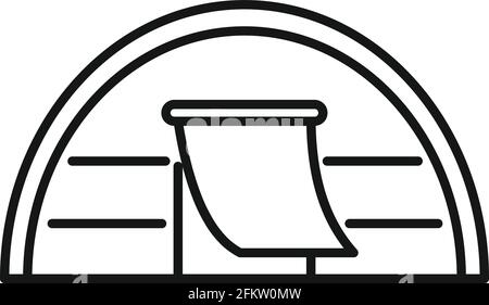 Icona della tenda degli immigrati, stile del contorno Illustrazione Vettoriale