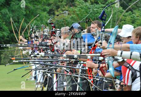 Molti Giochi Olimpici di Wenlock gestiti dalla Wenlock Olympic Society. 10/7/2011. IMMAGINE DAVID ASHDOWN Foto Stock