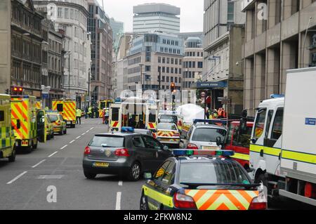 Incidente alla stazione di Aldgate East. 7/7/05 Foto di Gavin Rodgers/Pixel8000 Foto Stock