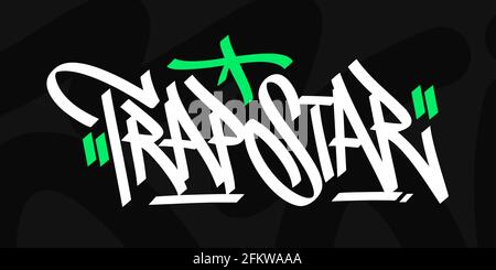 Abstract Hip Hop mano scritta Urban Graffiti stile parole trappola Illustrazione di Star Vector Illustrazione Vettoriale