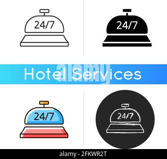 icona servizio concierge 24 ore su 24 Illustrazione Vettoriale