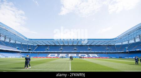 La Coruña, SPAGNA: Lo stadio Riazor prima della partita durante il 5° incontro del Group ID della seconda Divisione B tra RC Deportivo de la Coruña e UP de Langreo allo stadio Riazor di la Coruña, Spagna, il 02 maggio 2021. (Foto di Alberto Brevers/Pacific Press/Sipa USA) Credit: Sipa USA/Alamy Live News Foto Stock