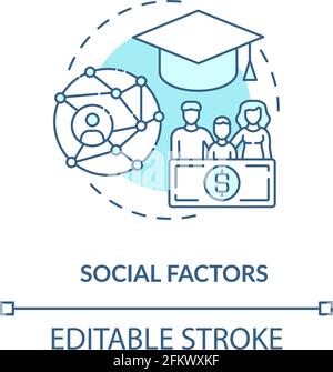 Icona del concetto di fattori sociali Illustrazione Vettoriale