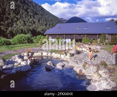 Maruia Springs, Autostrada statale 7, Lewis Pass, regione di Canterbury, Isola del Sud, Nuova Zelanda Foto Stock