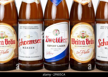 Birra Waldviertler, Zwettler, Weitra Bräu e Schremser, Austria Foto Stock