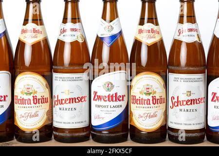 Birra Waldviertler, Zwettler, Weitra Bräu e Schremser, Austria Foto Stock